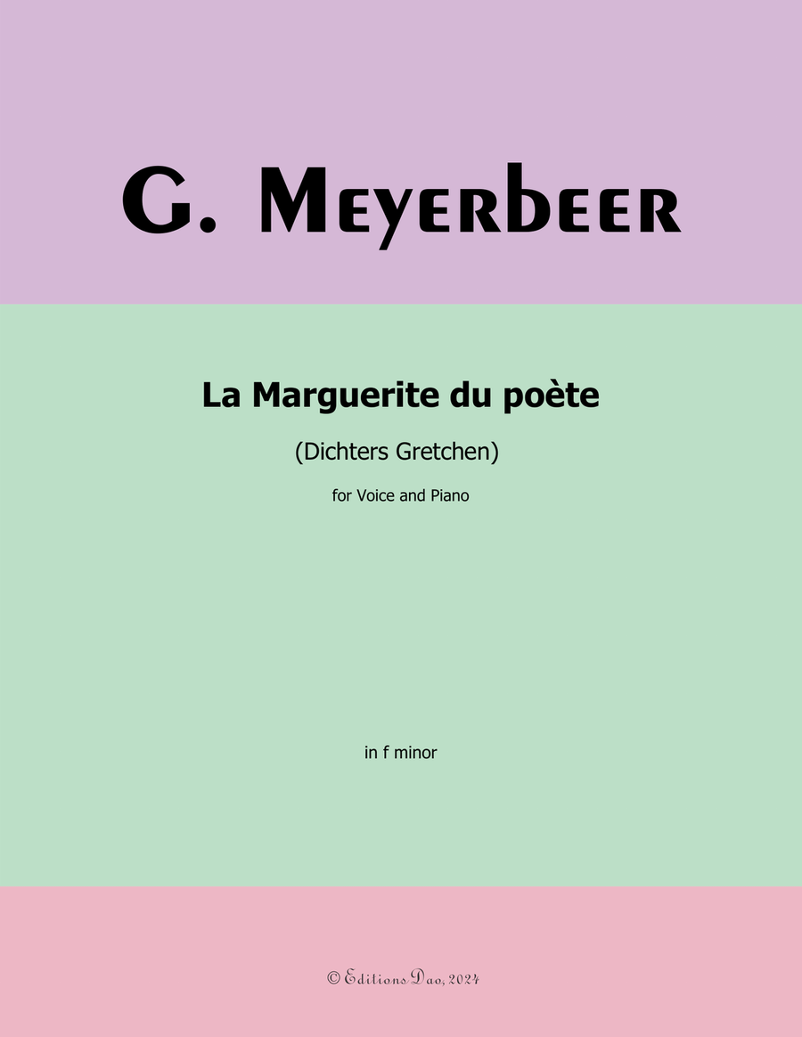 La Marguerite du poète, by Meyerbeer, in f minor Piano, Vocal scores gallery preview page 1