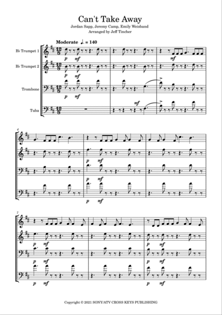 Can't Take Away Brass Ensemble scores gallery preview page 2