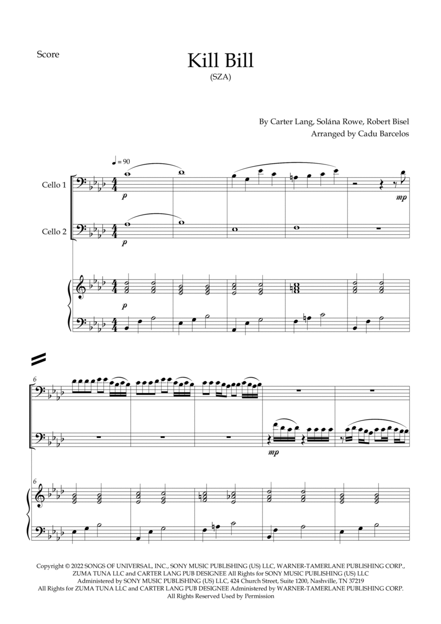 Kill Bill String Duet scores gallery preview page 1