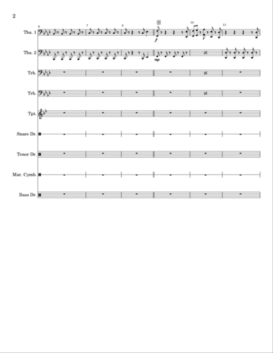 EARTHQUAKE - Score Only Marching Band scores gallery preview page 2