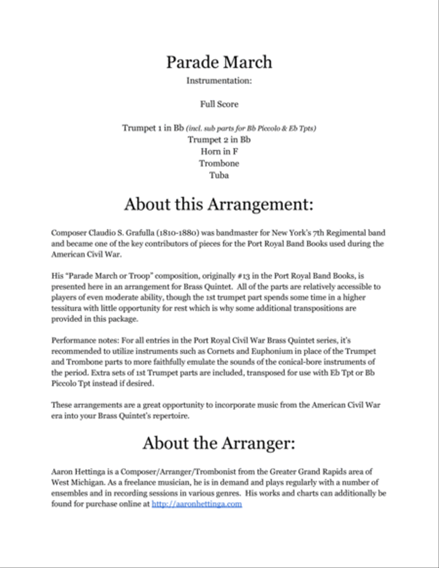 The Port Royal Civil War Series - 3-Pack of Brass Quintets Brass Quintet scores gallery preview page 3