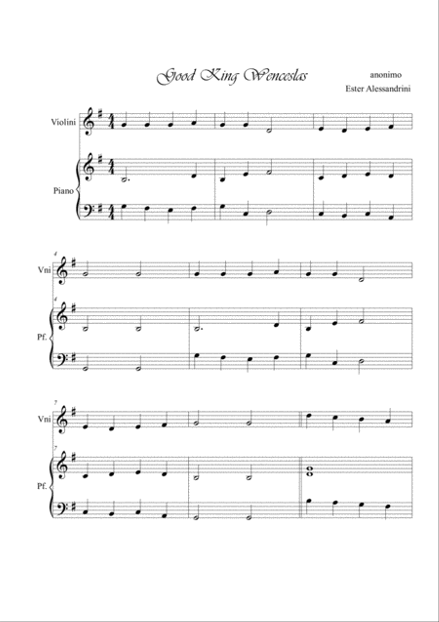 Good King Wenceslas. Violin and piano Violin Solo scores gallery preview page 1