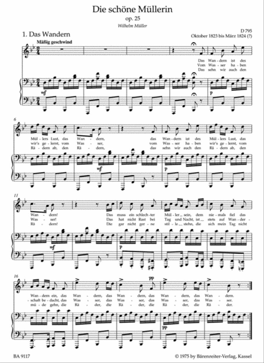 Die schone Mullerin, Op. 25 D 795 High Voice scores gallery preview page 2