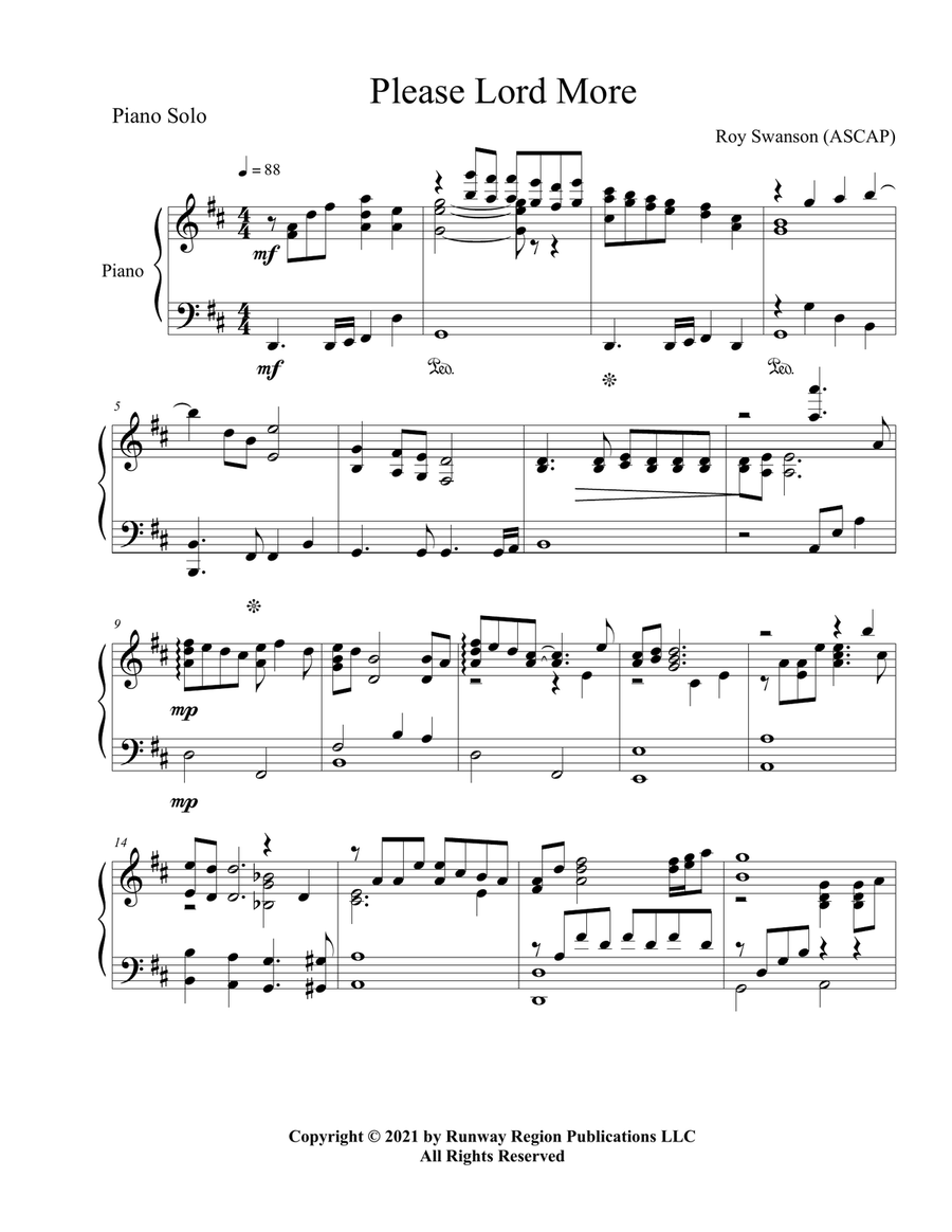 Please Lord More for Solo PIano Piano Solo scores gallery preview page 1