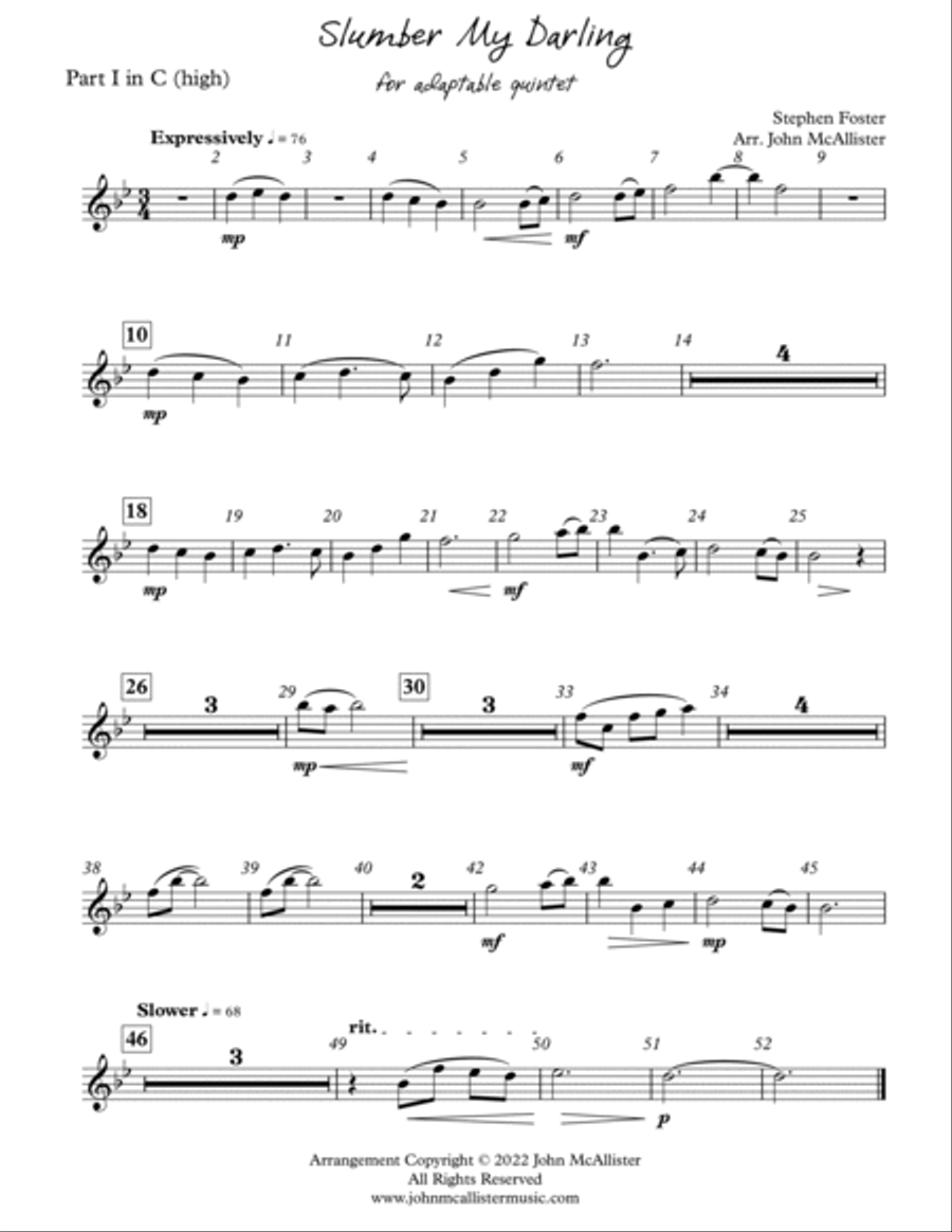 Slumber My Darling - for adaptable quintet Concert Band scores gallery preview page 5