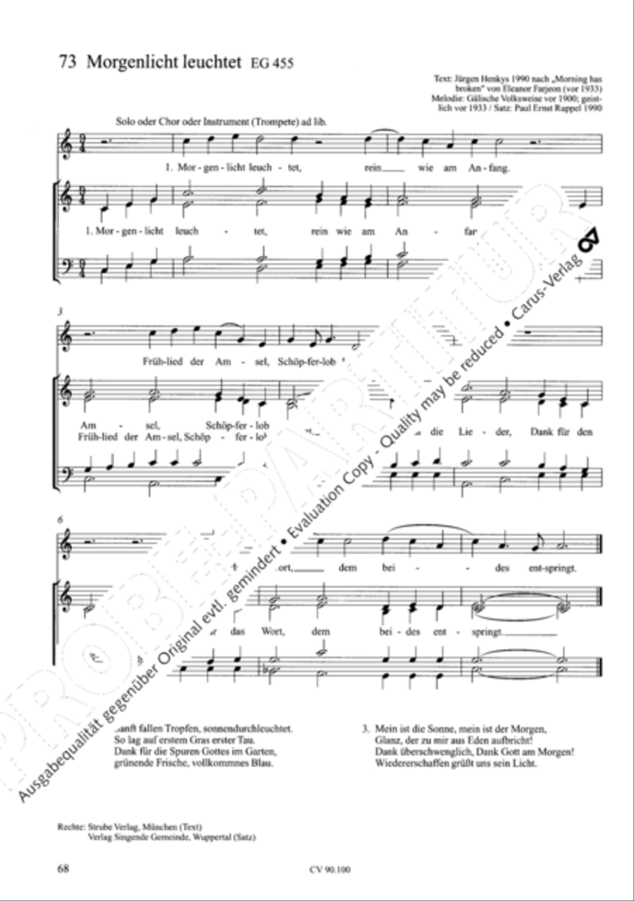 Chorsatze zum Evangelischen Gesangbuch Choir scores gallery preview page 73