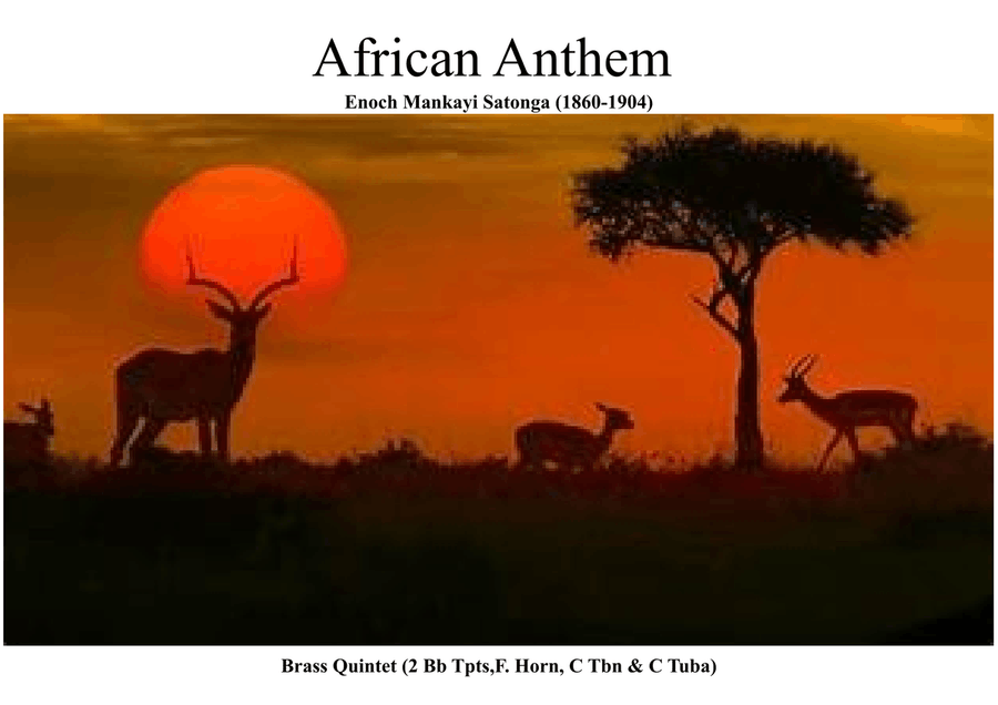 African Union Anthem (Let us All Celebrate & Unite) for Brass Quintet Brass Quintet scores gallery preview page 1