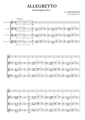 Allegretto from Symphony No. 7 for Saxophone Quartet