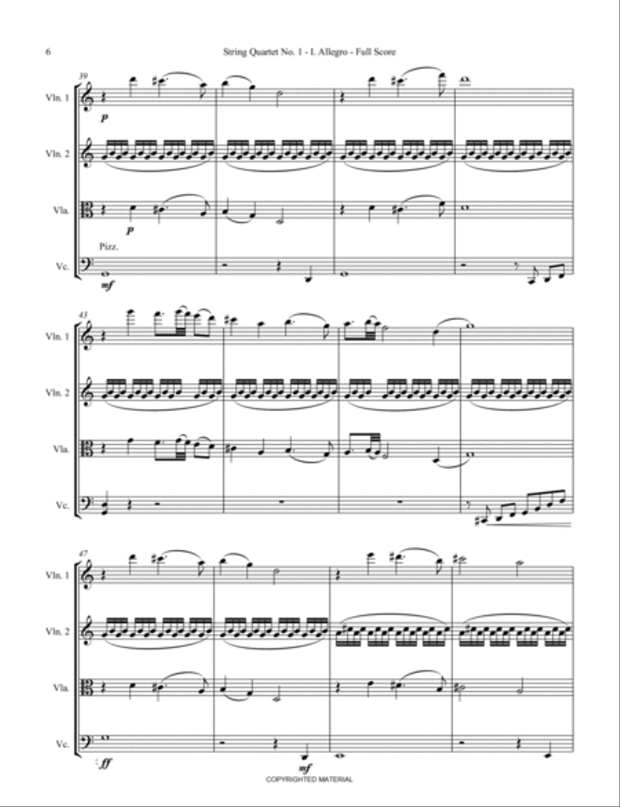 String Quartet No. 1 String Quartet scores gallery preview page 6