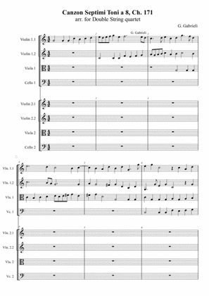 G. Gabrieli - Canzon per sonar septimi toni a 8, Ch.171, arr. for Double String quartet (or String O