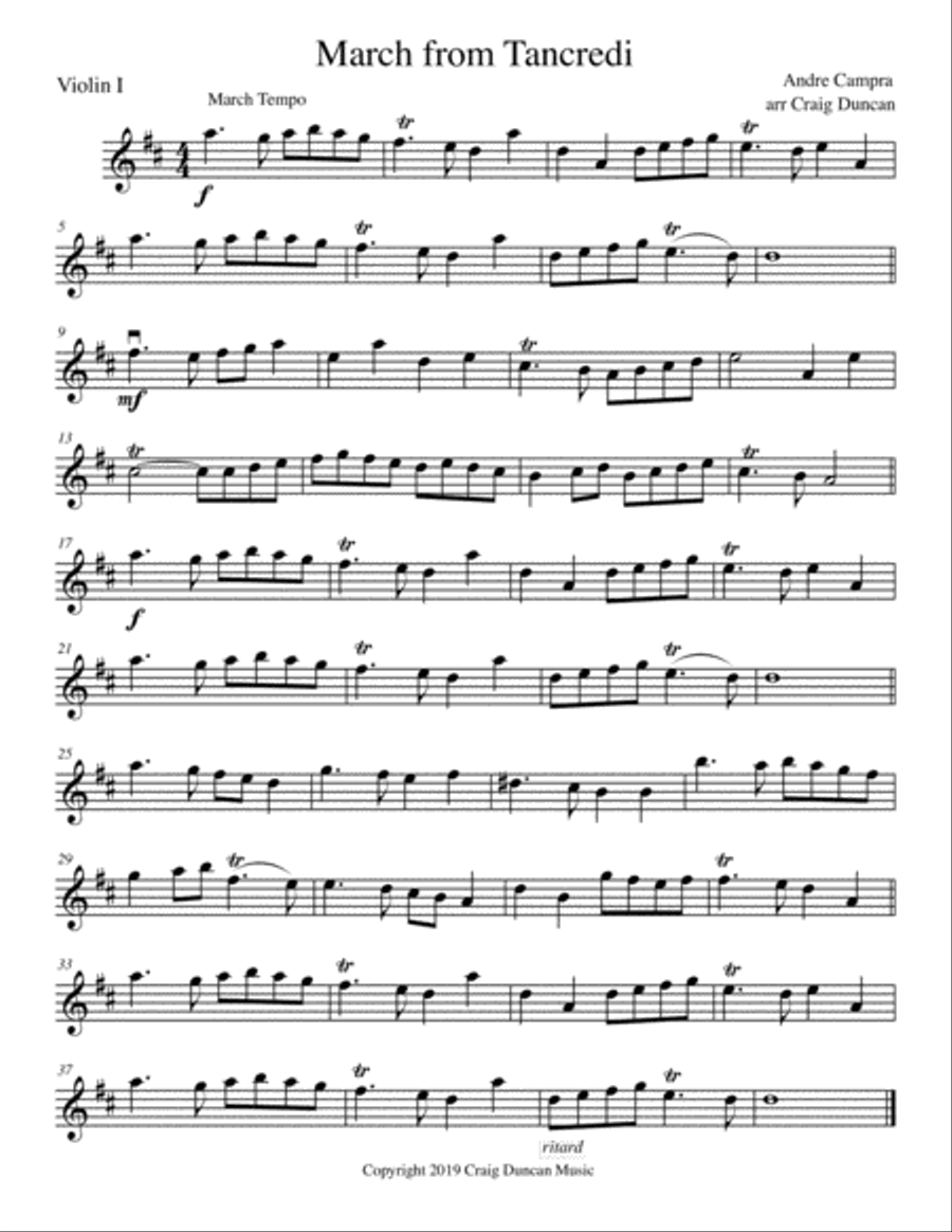 March from Tancredi March from Tancredi Set of Parts scores gallery preview page 5