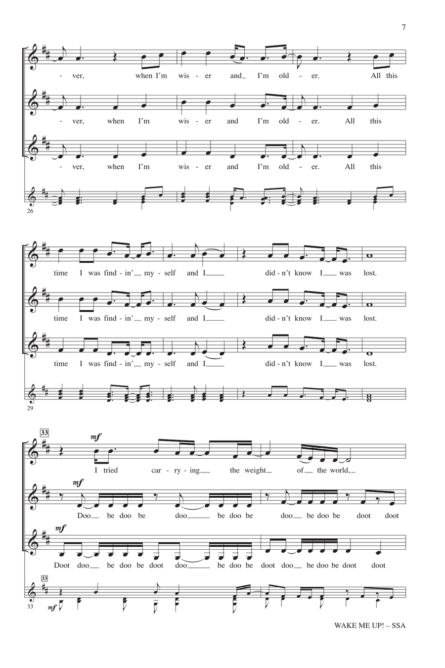 Wake Me Up! (arr. Deke Sharon) SSA scores gallery preview page 5