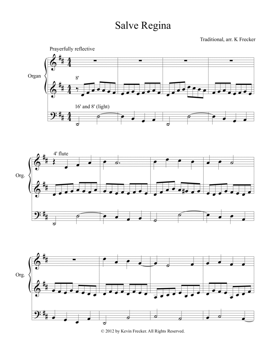 Salve Regina Salve Regina Organ Solo scores gallery preview page 1
