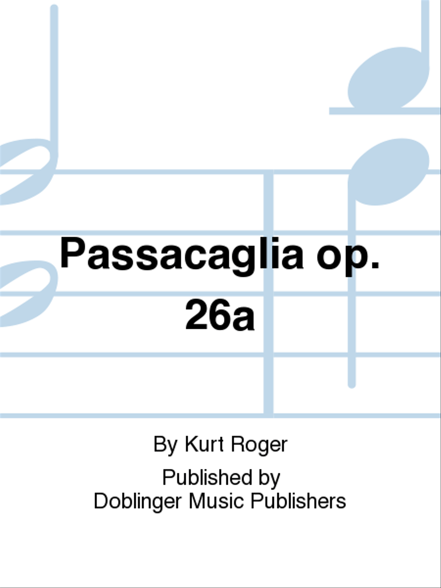 Passacaglia op. 26a Organ - Sheet Music