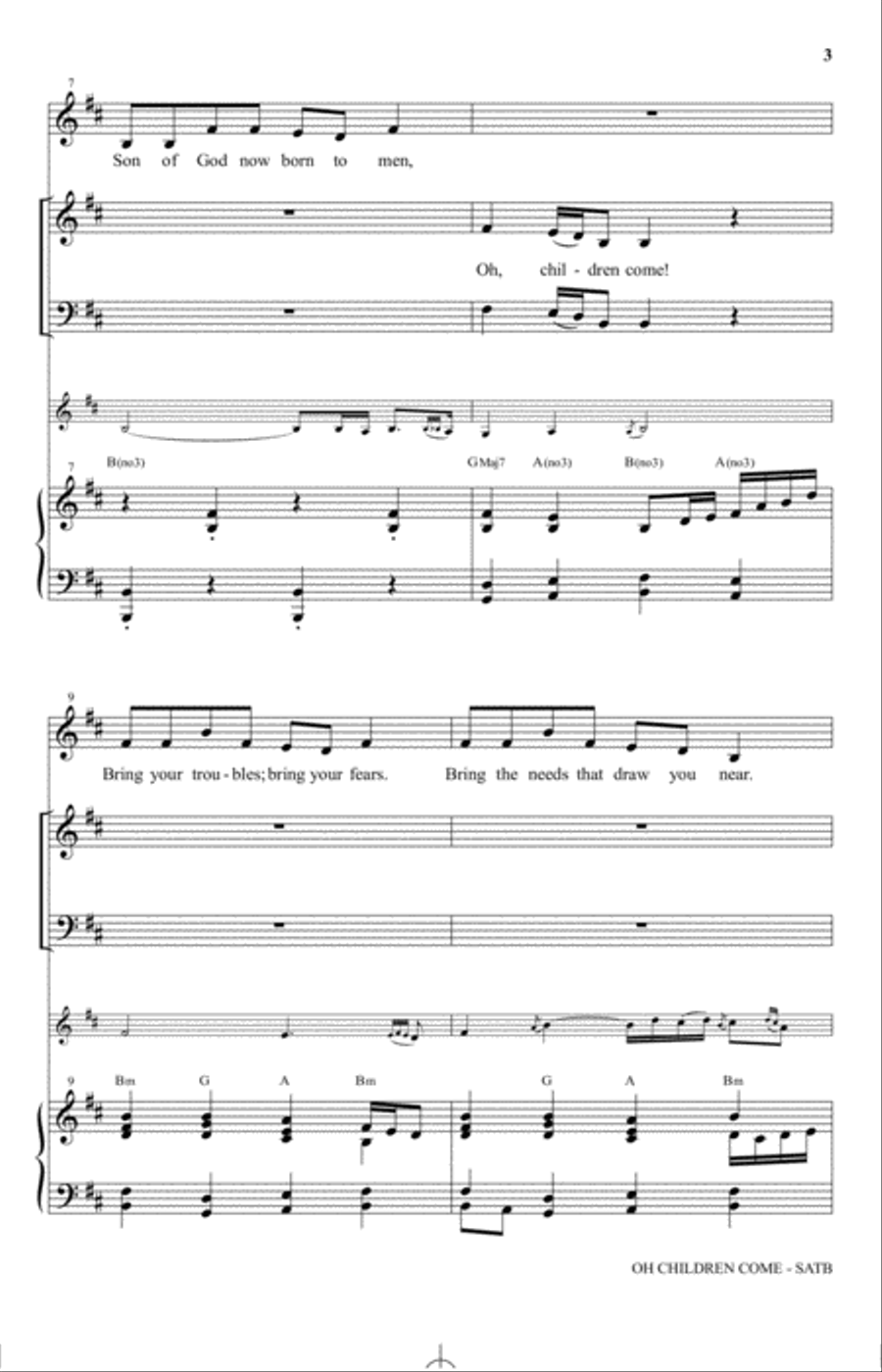 Oh Children Come 4-Part scores gallery preview page 2