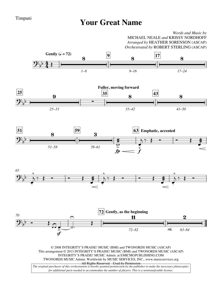 Your Great Name - Timpani Choir scores gallery preview page 1
