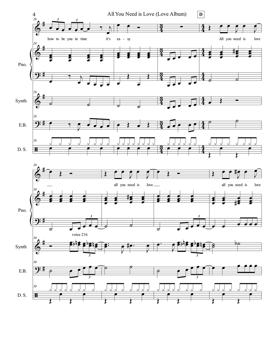 All You Need Is Love Small Ensemble scores gallery preview page 4