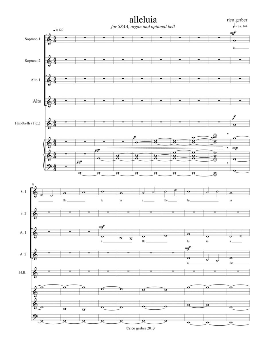 Alleluia Alleluia SSAA scores gallery preview page 1