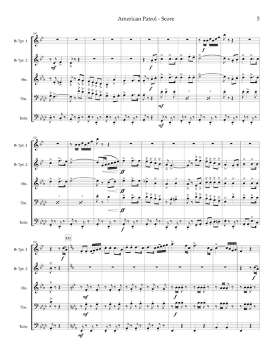 American Patrol - brass quintet Brass Quintet scores gallery preview page 6