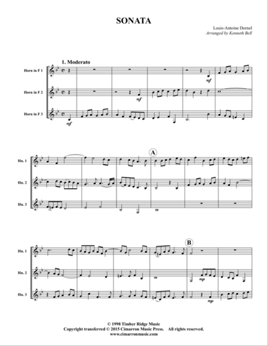 Sonata a tres, Opus 3 Woodwind Trio - Digital Sheet Music