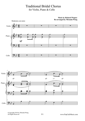 Traditional Bridal Chorus for Violin, Piano & Cello
