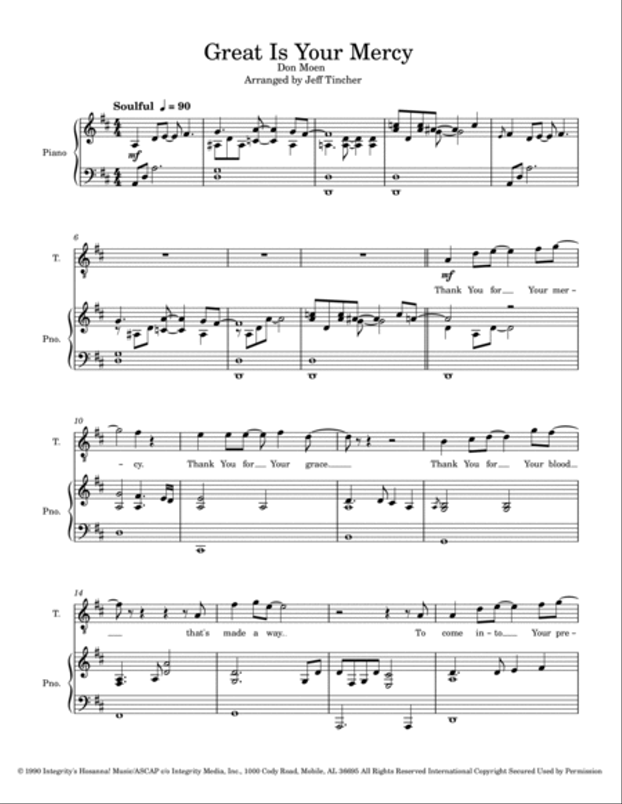 Great Is Your Mercy 4-Part scores gallery preview page 2