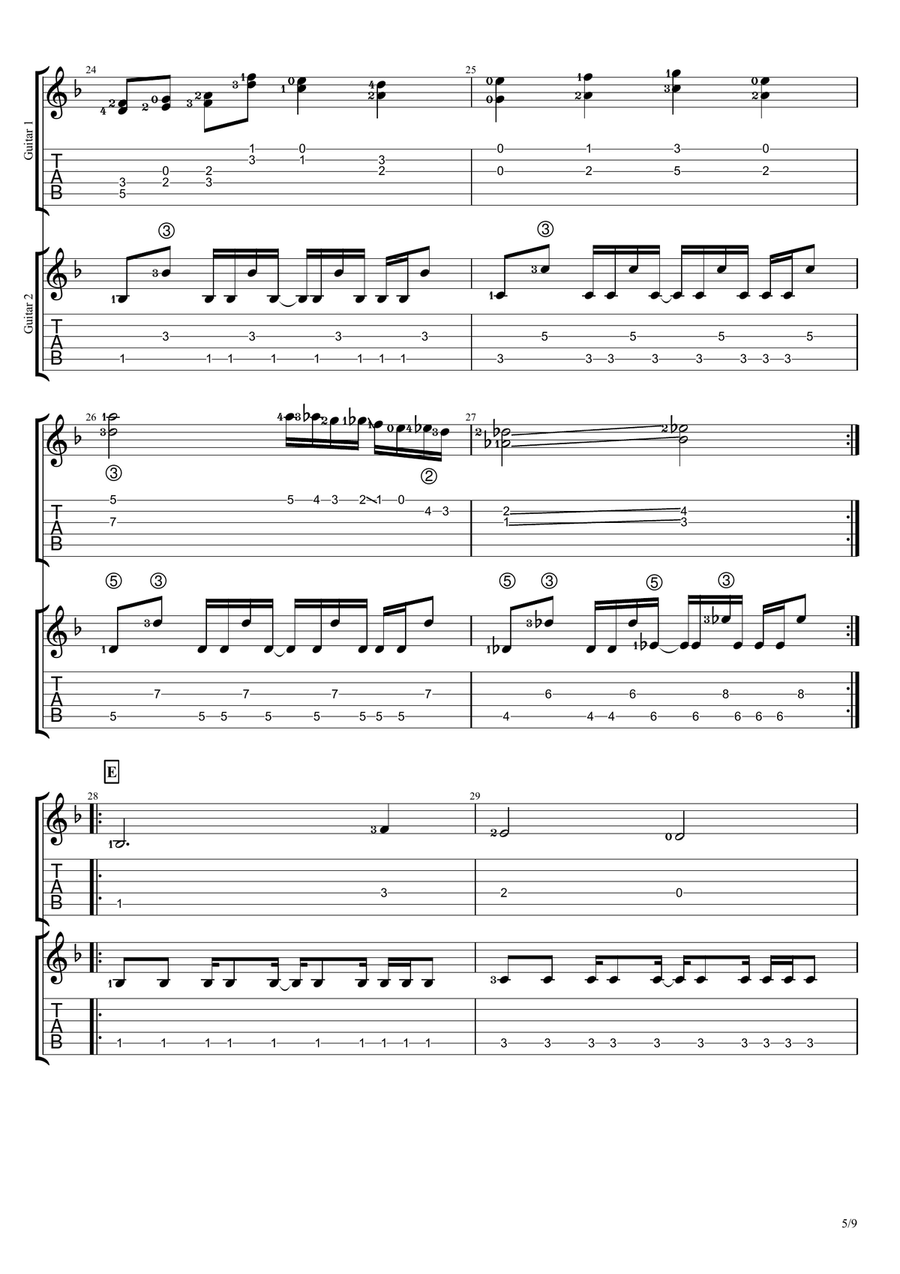MEGALOVANIA (from Undertale) Guitar Solo scores gallery preview page 5