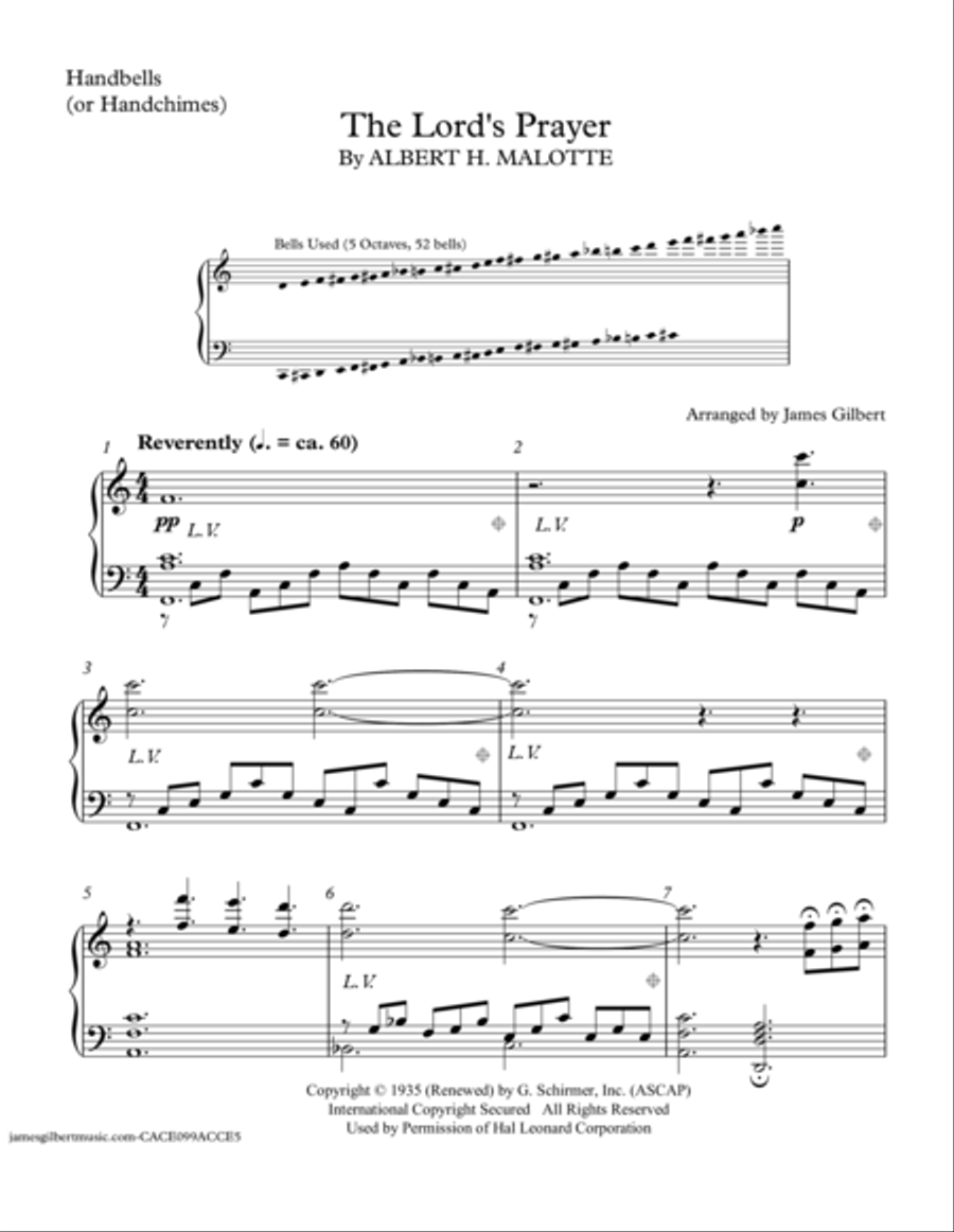 The Lord's Prayer Handbell Choir scores gallery preview page 1