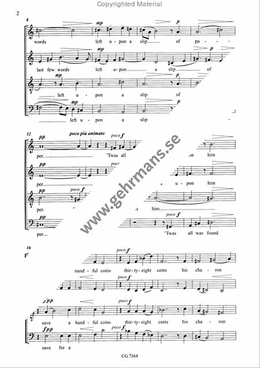 Ballad to Stephen Foster 4-Part scores gallery preview page 3