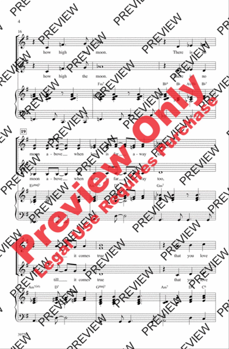 How High the Moon Women's Choir scores gallery preview page 4