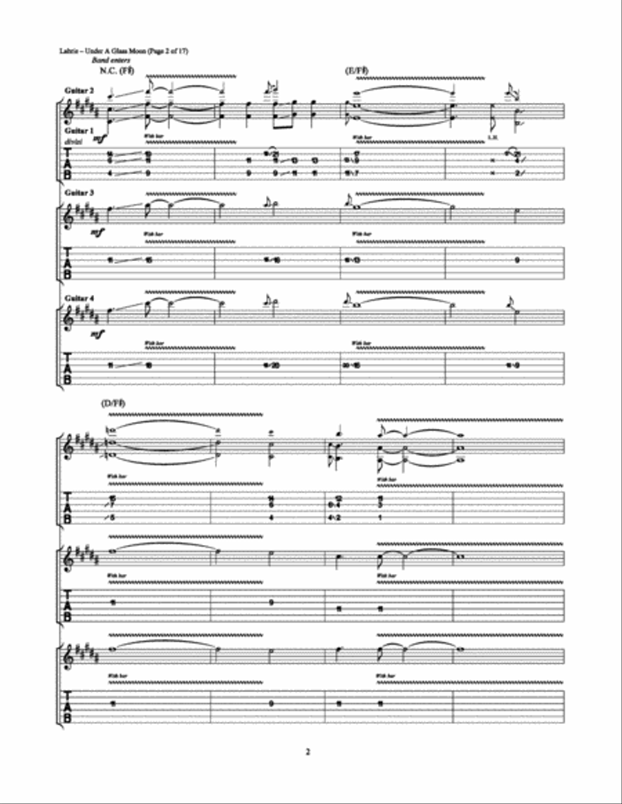 Under a Glass Moon Under a Glass Moon Electric Guitar scores gallery preview page 2