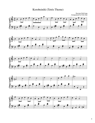 Tetris Theme (Korobeiniki - Piano Solo) - Fun Easy Arrangement