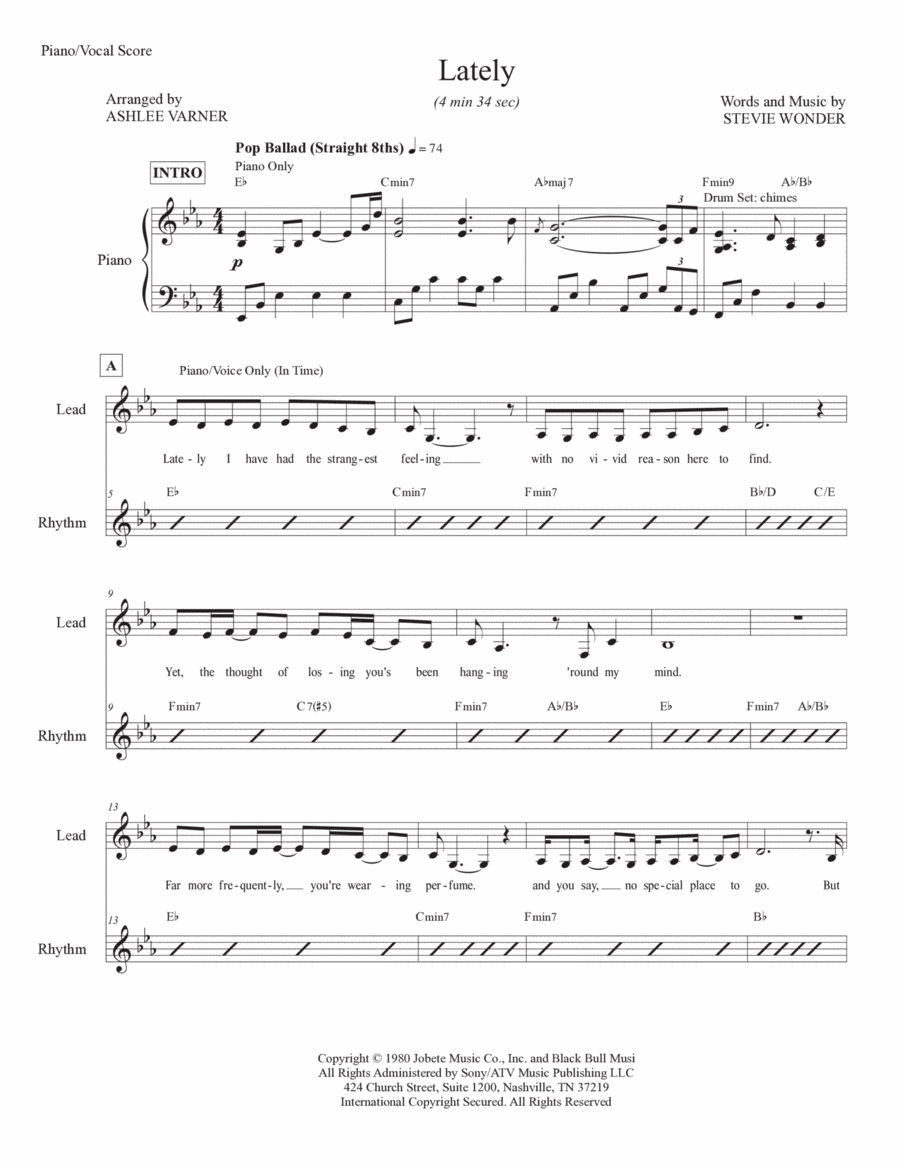 Lately Lately Piano scores gallery preview page 1