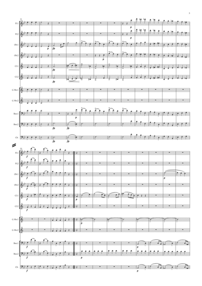 Schubert: Symphony No.5, D.485 Mvt. III Menuetto and Trio - wind dectet/bass image number null