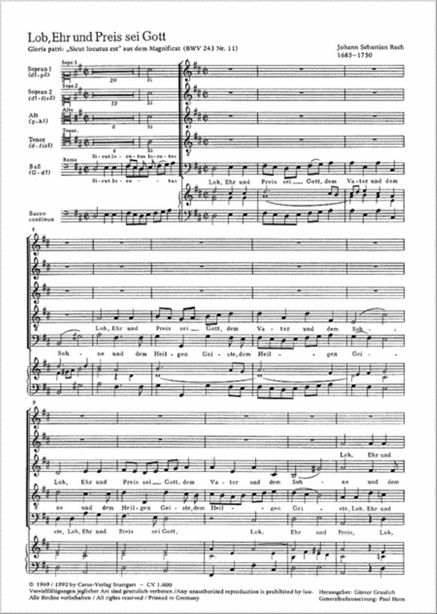Lob, Ehr und Preis sei Gott SSATB scores gallery preview page 1