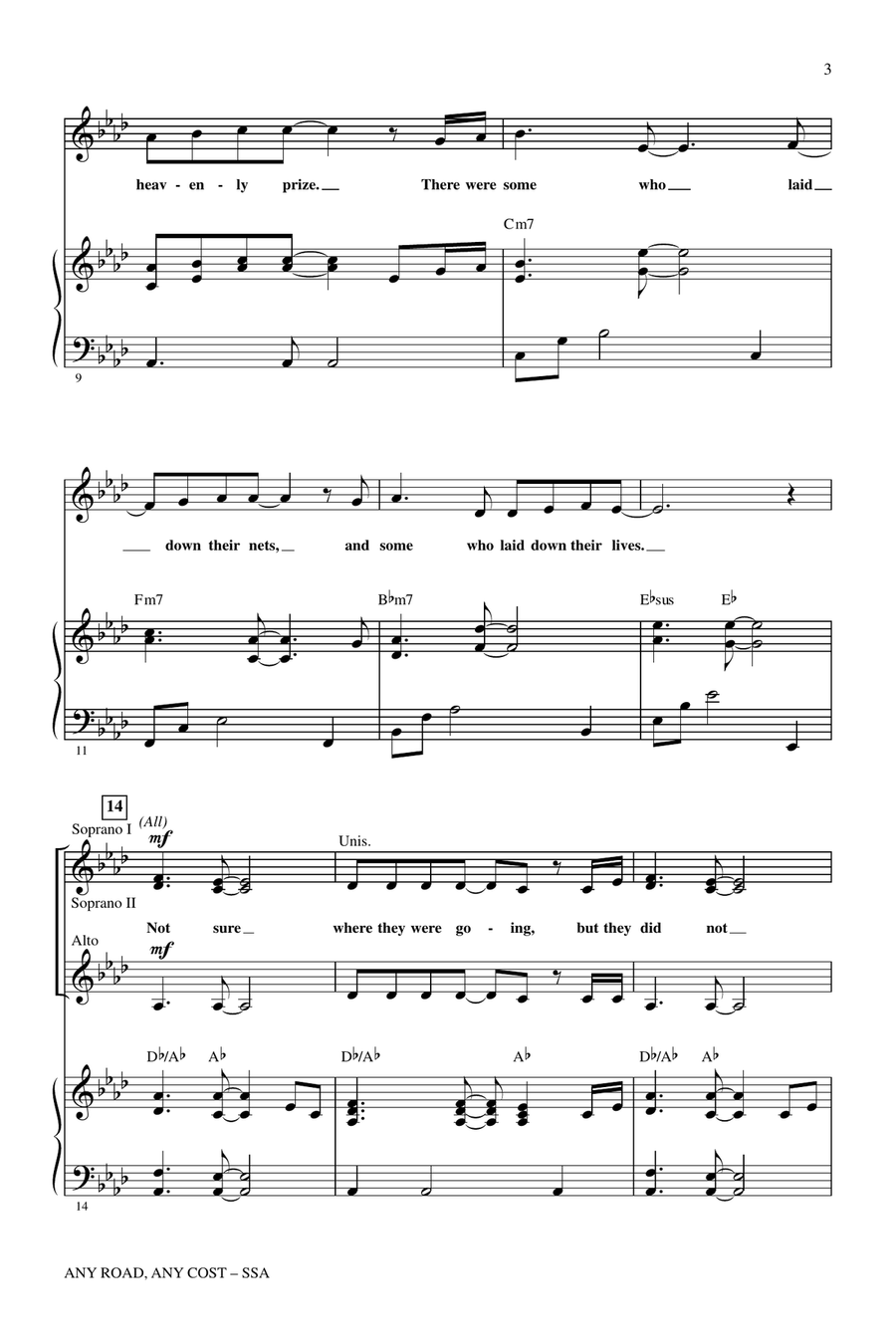 Any Cost (arr. Keith Christopher), Any Road SSA scores gallery preview page 2