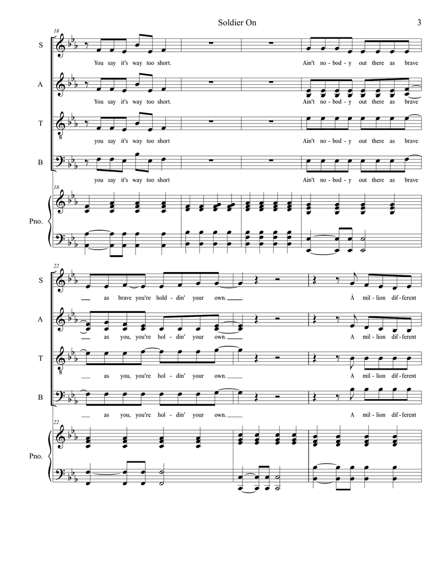 Soldier On 4-Part scores gallery preview page 3