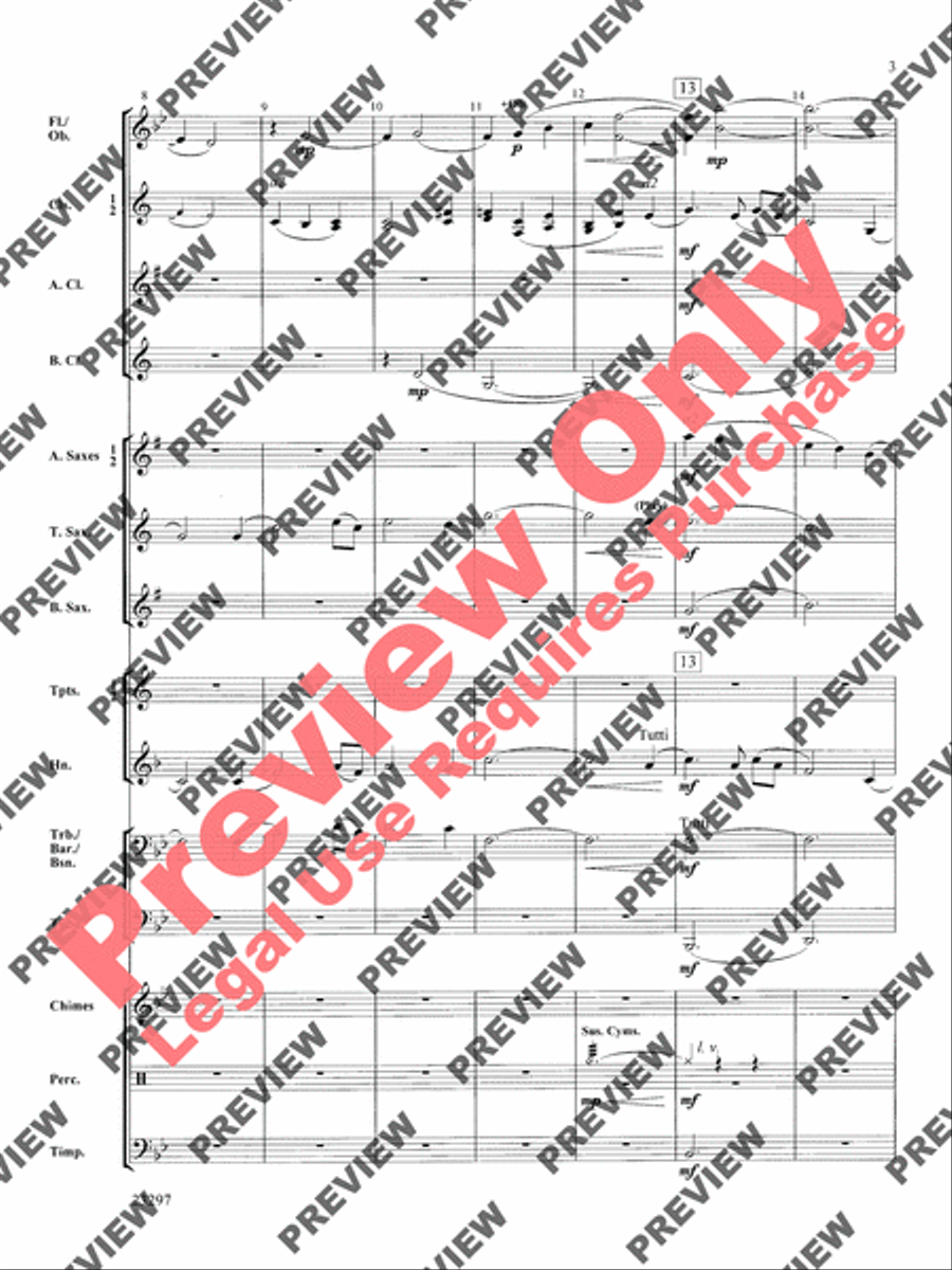 An American Hymntune (Amazing Grace) Concert Band scores gallery preview page 4