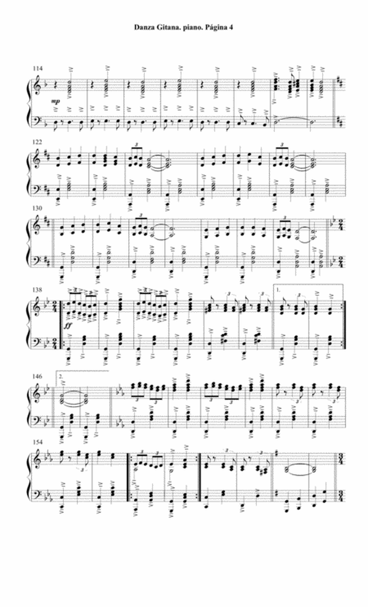 Danza gitana (1909) por Francisco Alonso para Piano Solo image number null