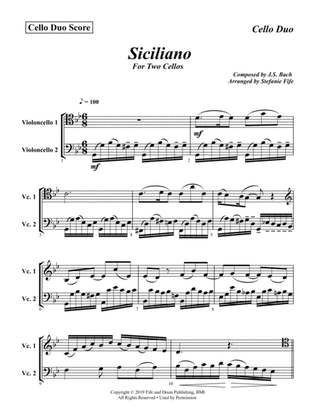 Book cover for Bach Siciliano for Two Cellos