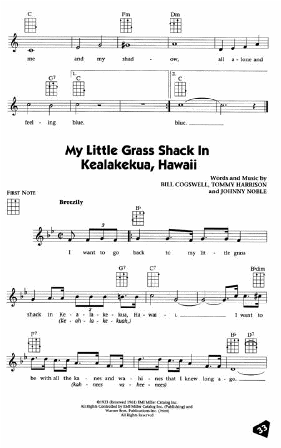 <br>Sheet music extract