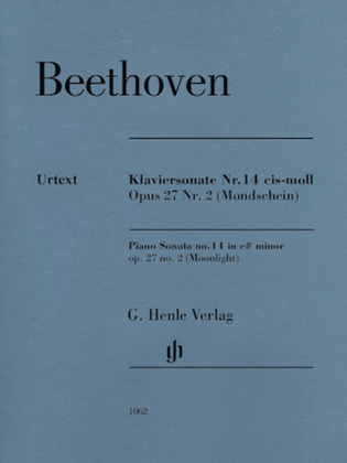 Book cover for Piano Sonata No. 14 in C-sharp minor, Op. 27, No. 2 (Moonlight)