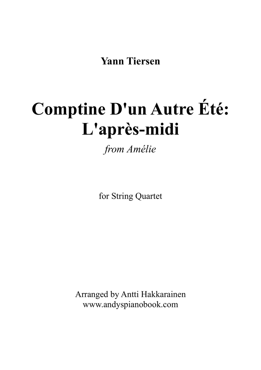Comptine D'un Autre Été: L'après-midi String Quartet scores gallery preview page 1