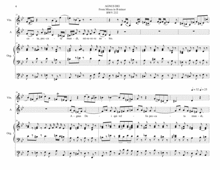 AGNUS DEI - From Missa in B minor BWV 232 - Arr. for Violin, Alto and organ 3 staff image number null