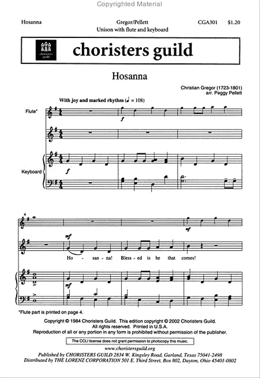 Hosanna Unison Choir scores gallery preview page 2