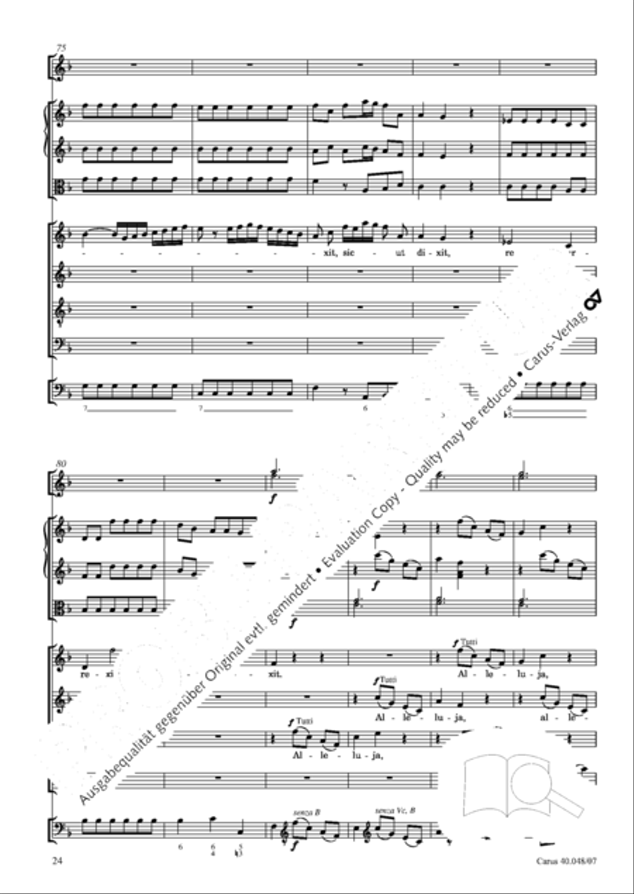 Regina coeli in B-Flat Major, K. 127 4-Part scores gallery preview page 25