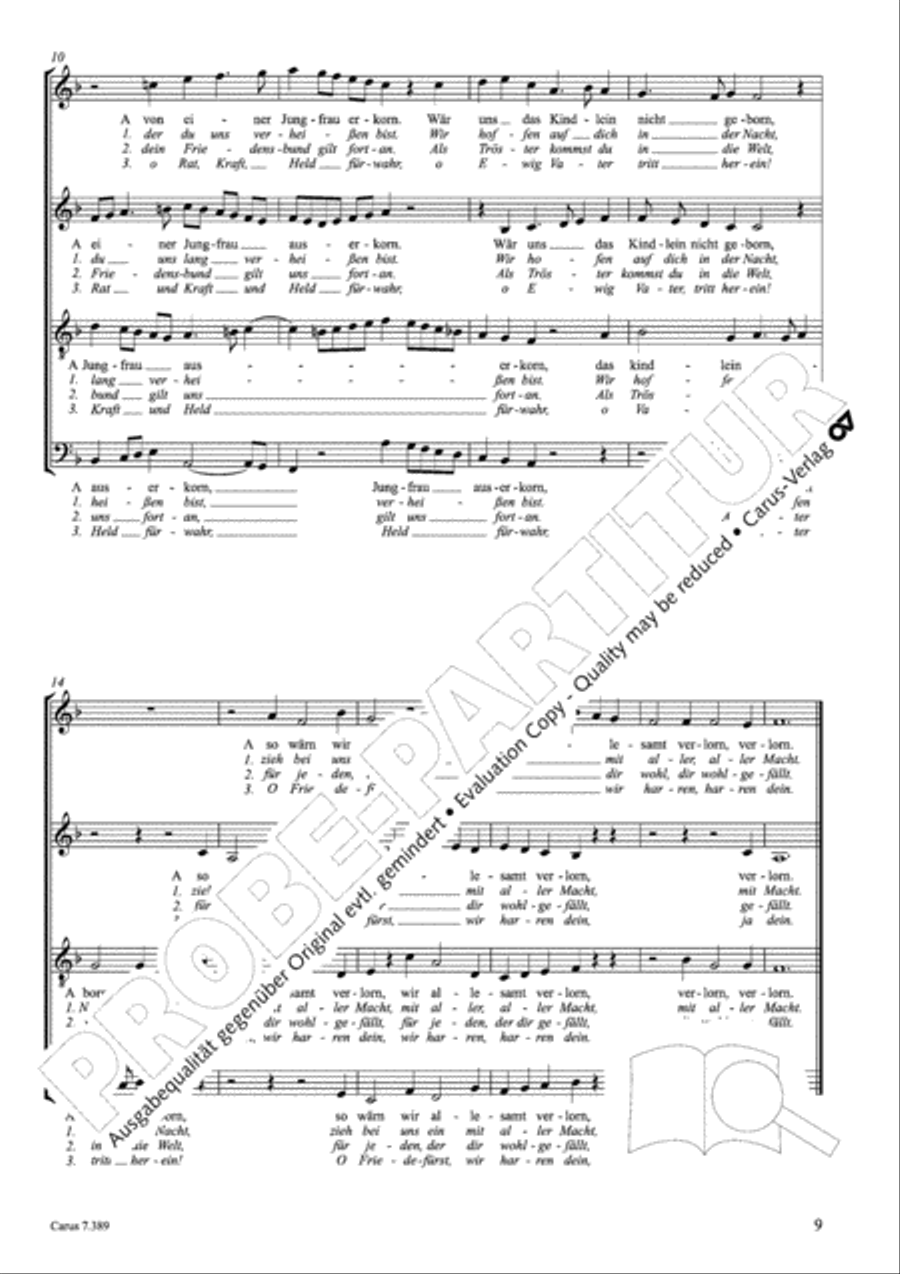 Four Motets for Advent and Christmas (Vier Motetten fur Advent und Weihnachten) 4-Part scores gallery preview page 14