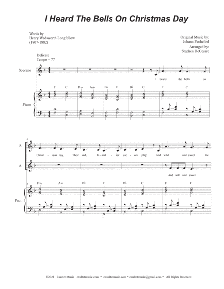 I Heard The Bells On Christmas Day (SATB) image number null