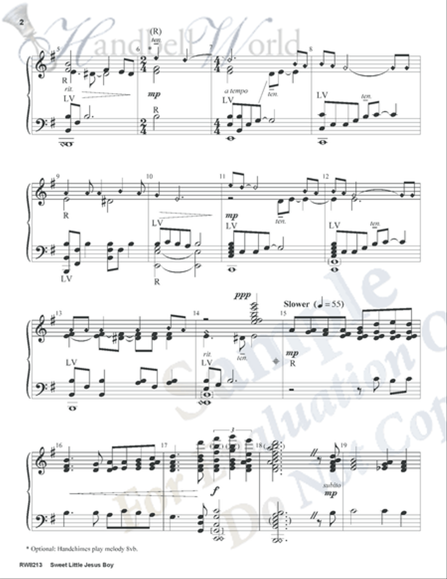 Sweet Little Jesus Boy 5-Octaves scores gallery preview page 2