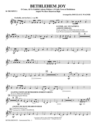 Book cover for Bethlehem Joy (Medley) - Bb Trumpet 2